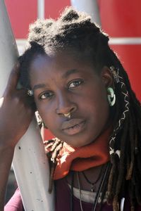 Close-up portrait of a young woman