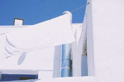 Low angle view of clothes drying on clothesline