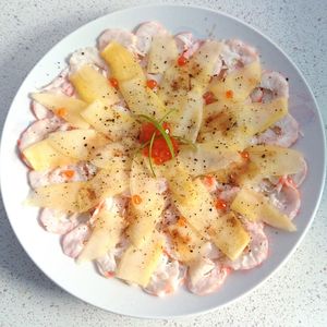 High angle view of food in plate