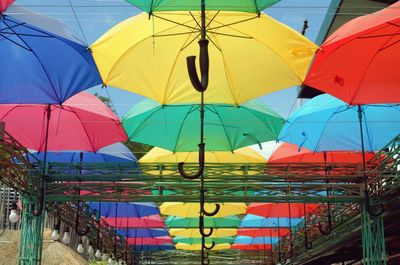 Multi colored umbrellas