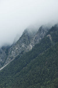 High angle view of mountains against sky