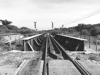 View of railroad tracks against sky