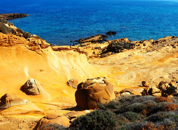 Rock formations on sea shore