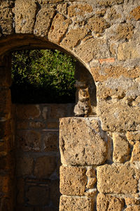 Stone wall of old building