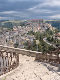 High angle view of townscape against sky