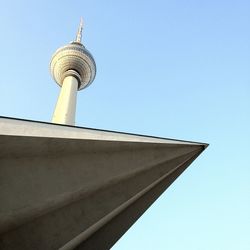 Low angle view of building against clear sky