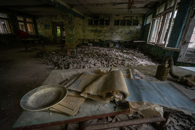 Interior of old abandoned building