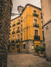 Low angle view of buildings in town