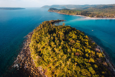 High angle view of sea against sky