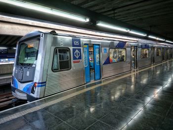 Train at railroad station platform