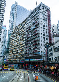 View of city street and buildings