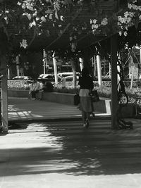 People walking on store in city