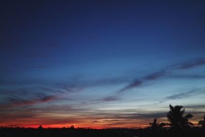 Scenic view of silhouette landscape against sky at sunset