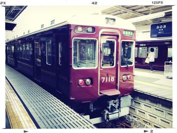 Train at railroad station platform