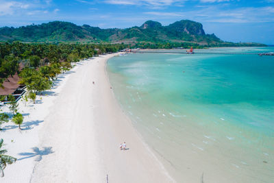 Scenic view of beach against sky