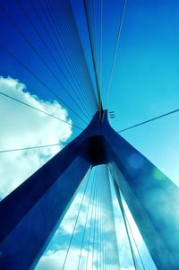 Low angle view of suspension bridge