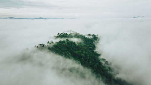 Lonely mountain cover by cloud
