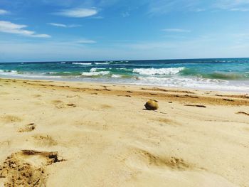 Scenic view of beach against sky