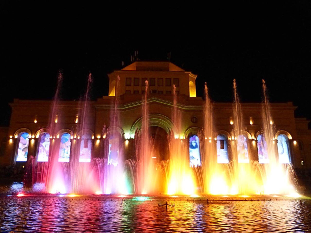 ILLUMINATED BUILDING AT NIGHT