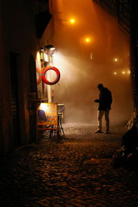 View of men at night