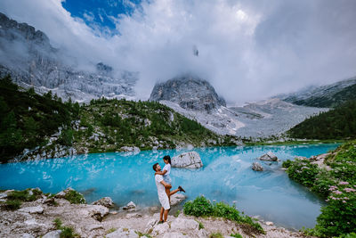 Panoramic view of lake against sky