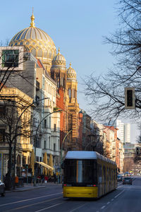 View of city against clear sky