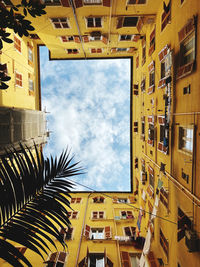 Low angle view of buildings against sky