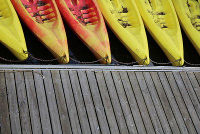 High angle view of boat