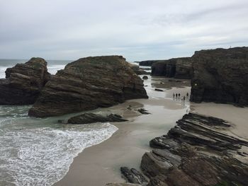 Panoramic view of the beach of the cathedrals