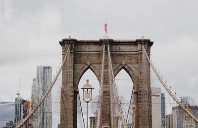 Low angle view of brooklyn bridge