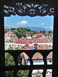 View of townscape against sky