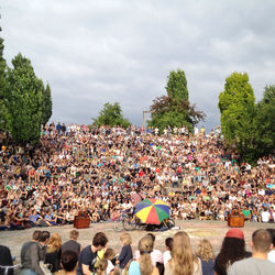 Group of people in front of crowd