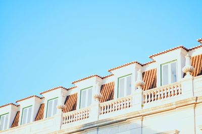 Low angle view of building against clear sky