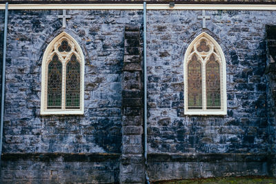 Close-up of window of old building