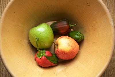 High angle view of fruits on table