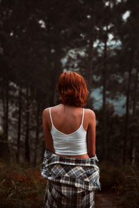 Rear view of young woman