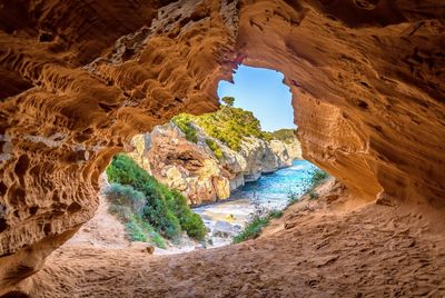 Warm spring day in calo des moro, mallorca, spain