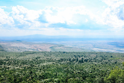 High angle view of landscape against sky