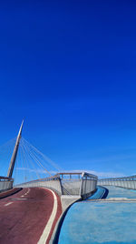 Bridge against clear blue sky