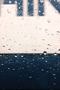 Close-up of water drops on glass