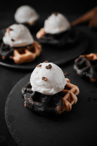 Close-up of dessert on table