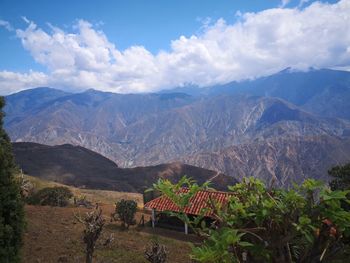 Scenic view of mountains against sky