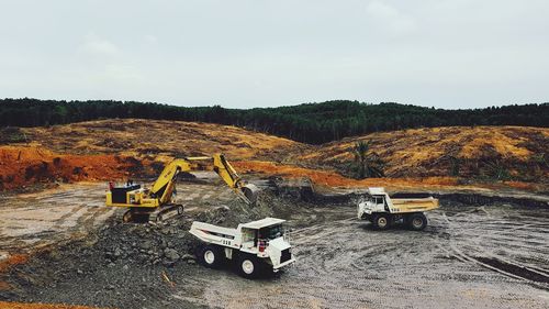 Construction site against sky