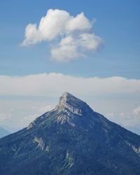 Scenic view of mountain peak against sky