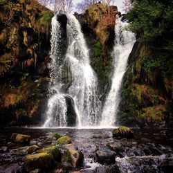 Scenic view of waterfall