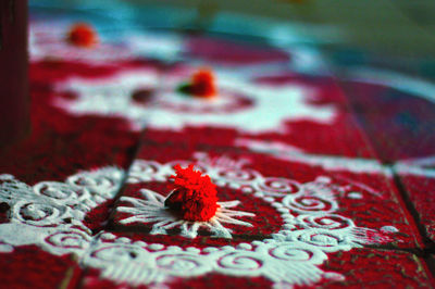 Close up of red fabric