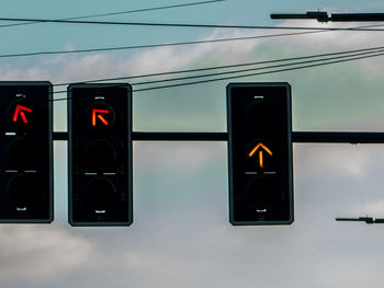 Road sign against sky