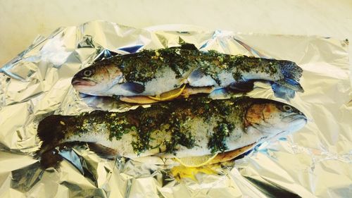 Close-up of food on table