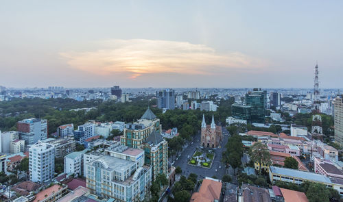 High angle view of cityscape