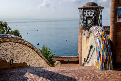 Communal villa with typical elements of vietri sul mare ceramics, amalfi coast, salerno, italy